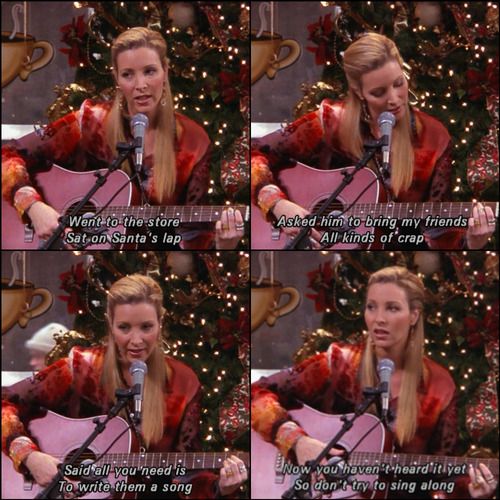 phoebe singing for her friends