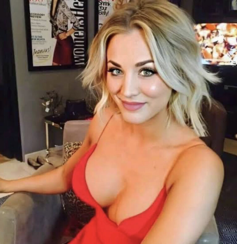 Kaley Cuoco Steals Show in a Red Dress